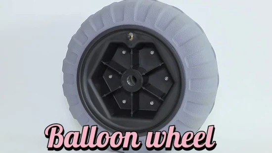 Tamanho grande cinza poliuretano PU pneu de balão de baixa pressão de 12 polegadas carrinho de praia roda de balão de areia